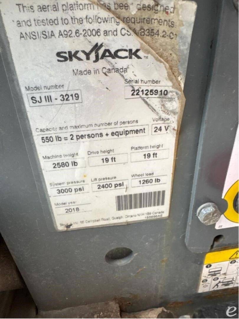 2018 Skyjack SJIII3219