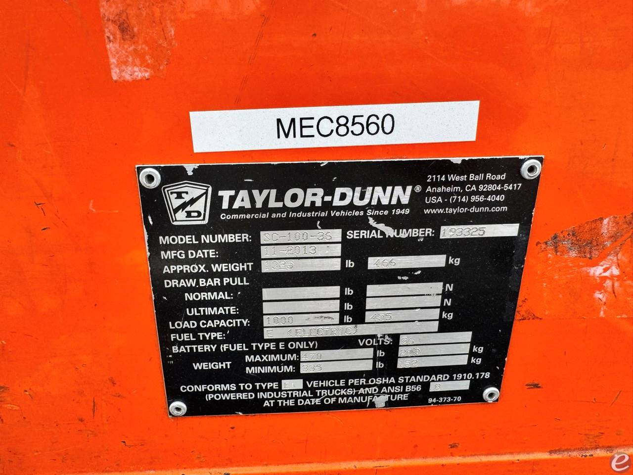 2013 Taylor Dunn SC-100-36