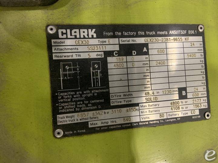 2017 Clark GEX 30