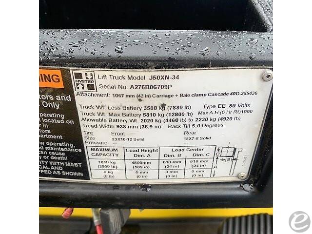 2016 Hyster J50XN Electric Forklift - 123Forklift
