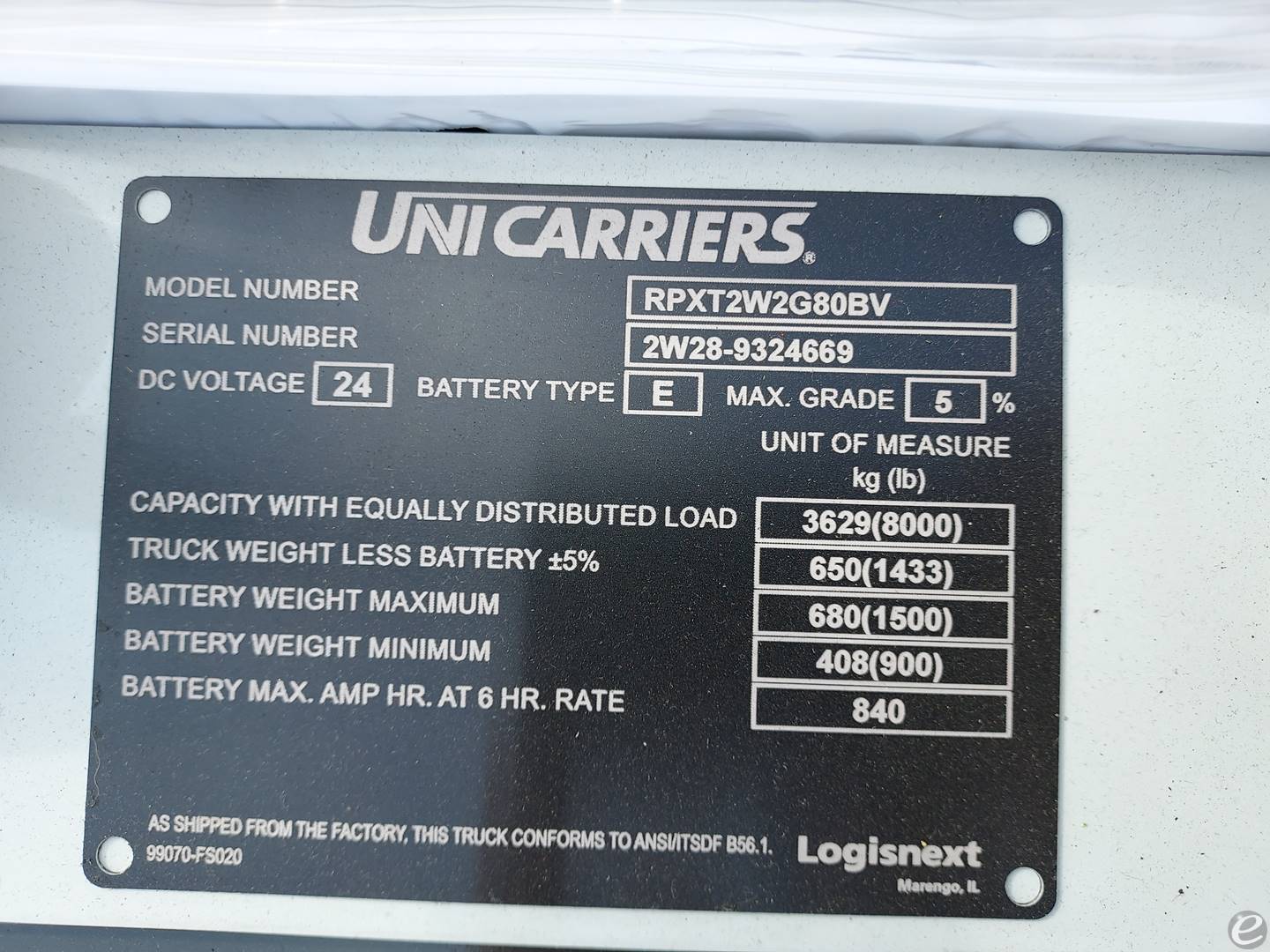 2024 Unicarriers RPX80B