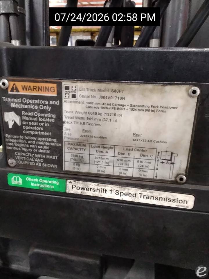 2015 Hyster S80FT