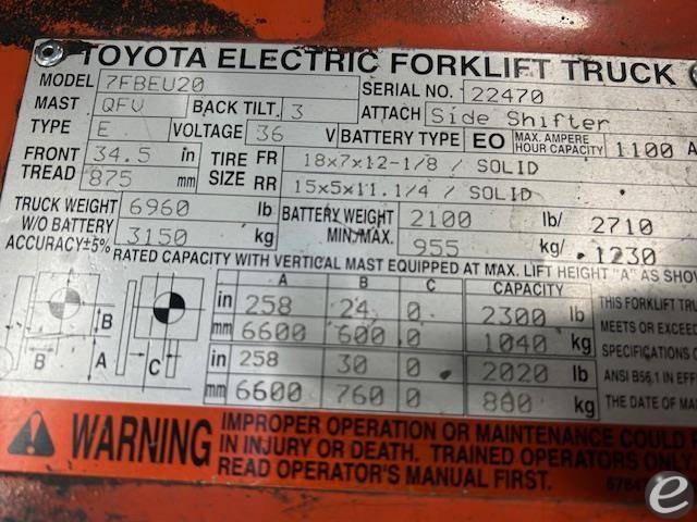 2013 Toyota 7FBEU20