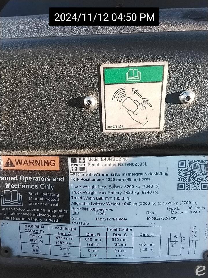 2013 Hyster E40HSD3