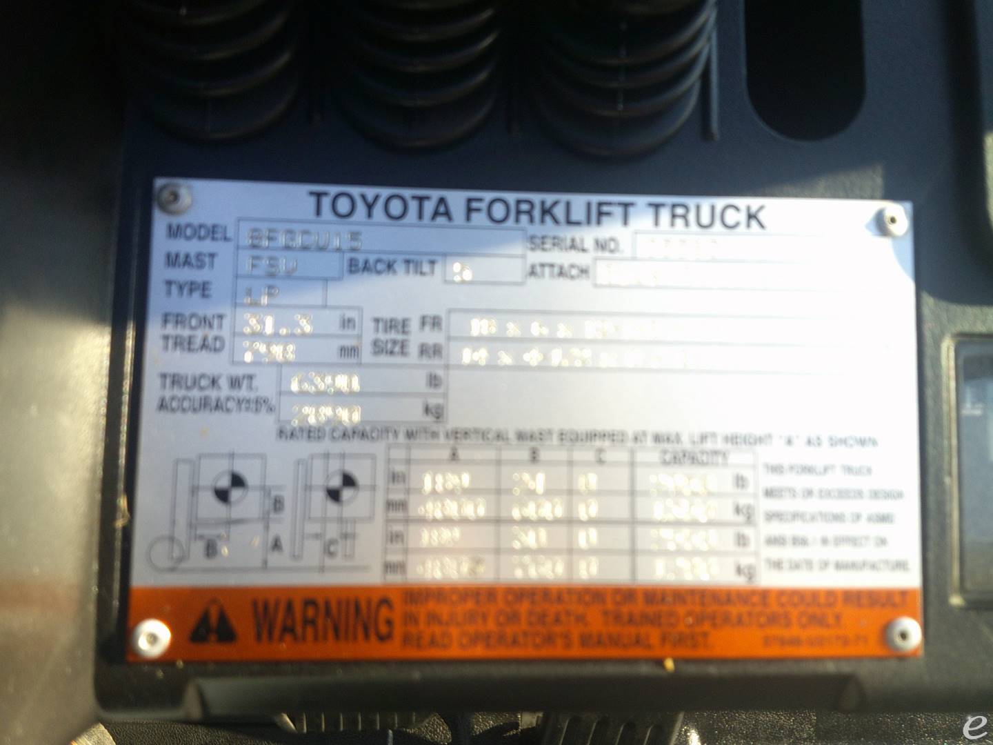2016 Toyota 8FGCU15