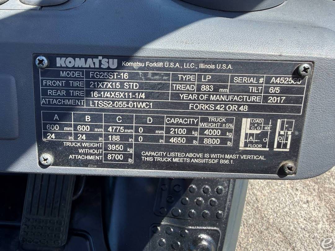 2017 Komatsu FG25ST-16