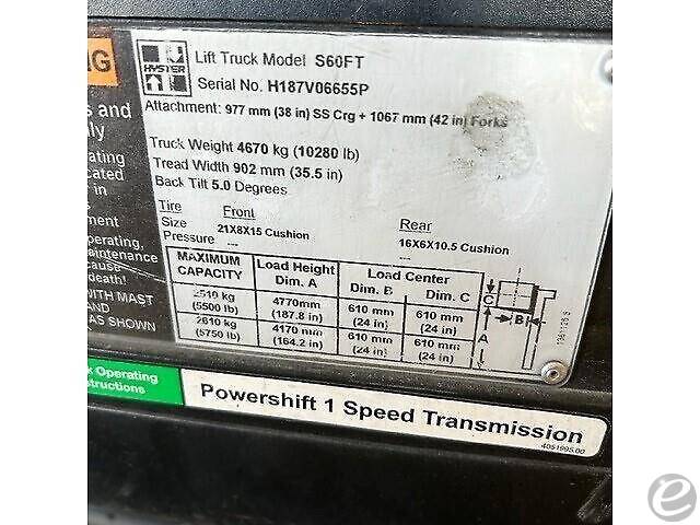 2016 Hyster S60FT LP Gas Forklift - 123Forklift