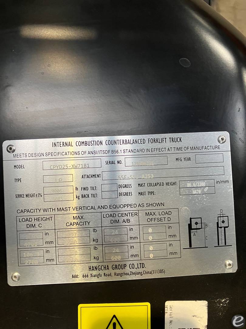 2024 Hangcha FP25