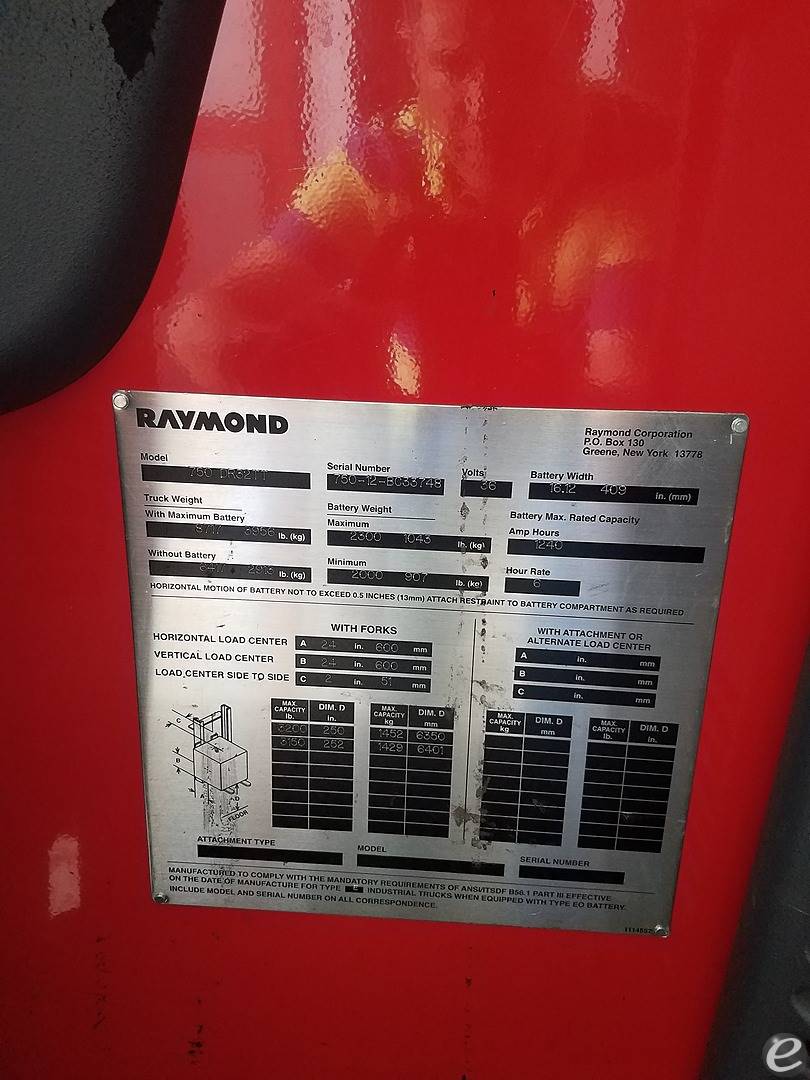 2012 Raymond 750DR32TT