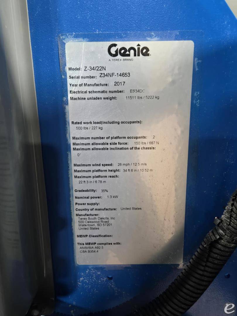 2017 Genie Z34/22N