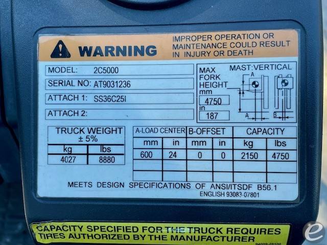2011 Cat                                       2C5000 LP Gas Forklift - 123Forklift