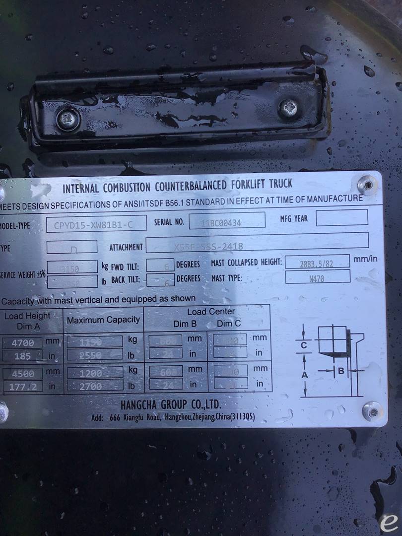 2023 Hangcha FP15C