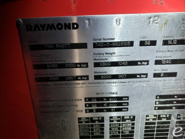 2011 Raymond 740-R45TT