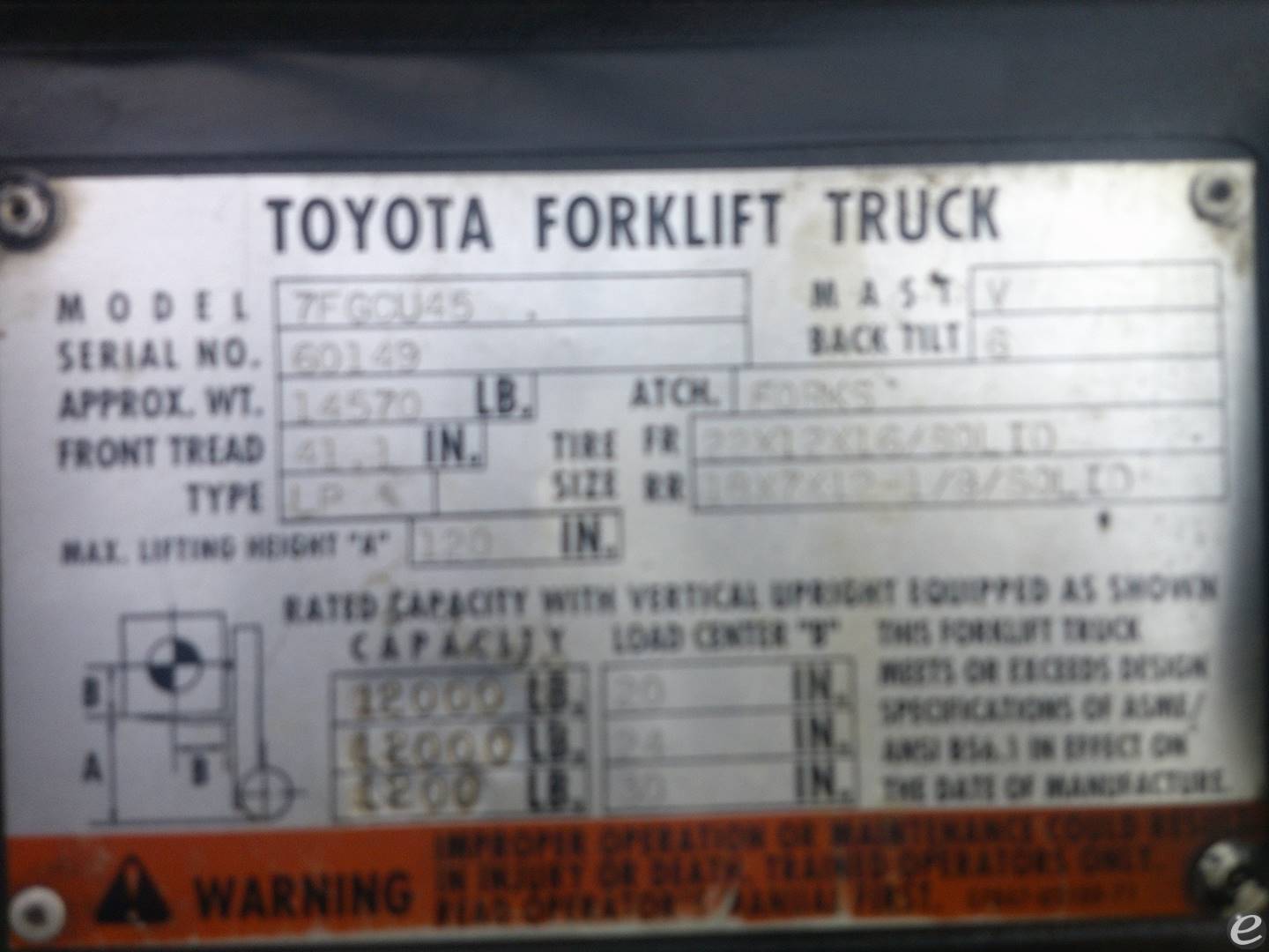 2002 Toyota 7FGCU45