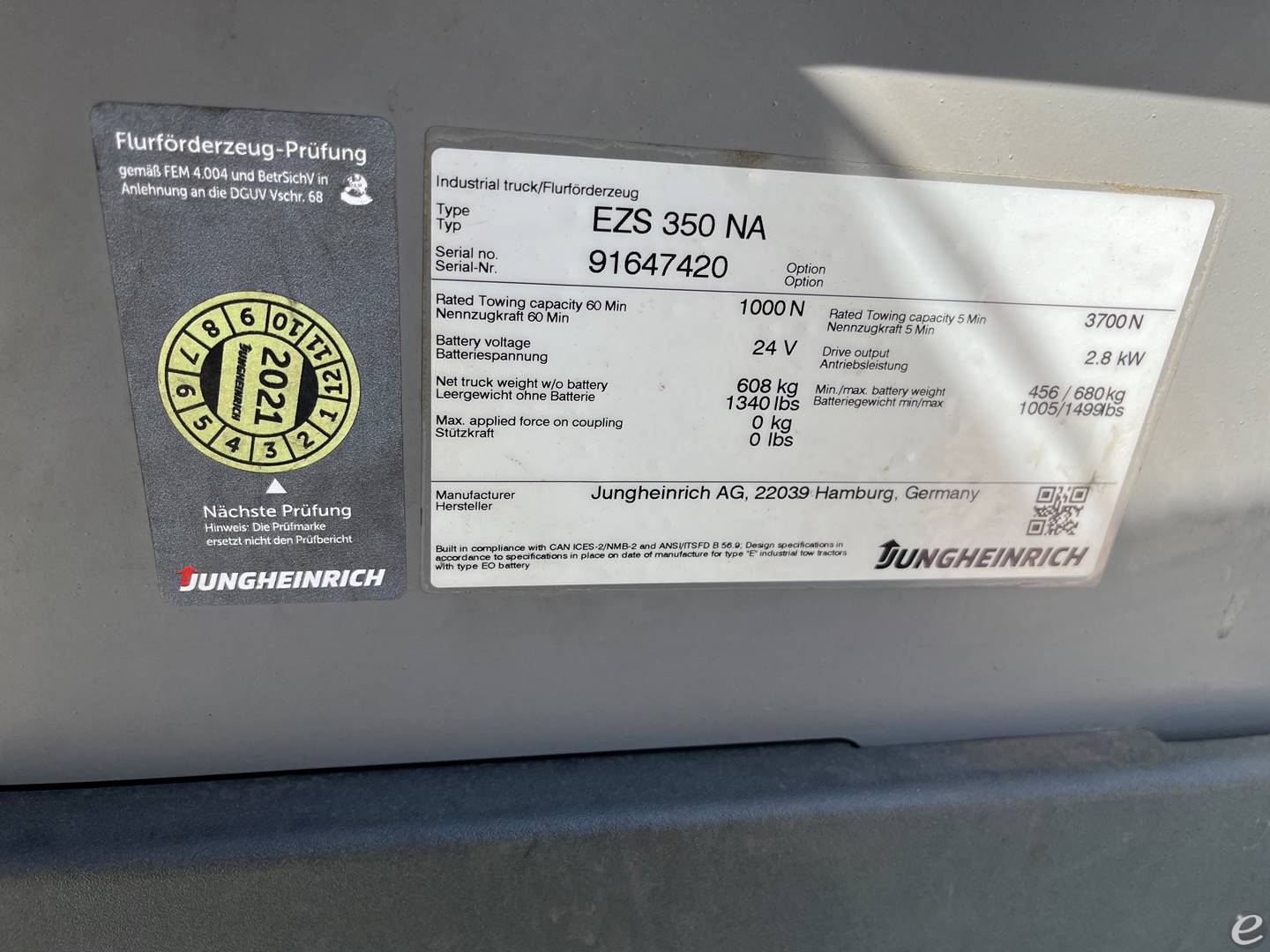 2020 Jungheinrich EZS350
