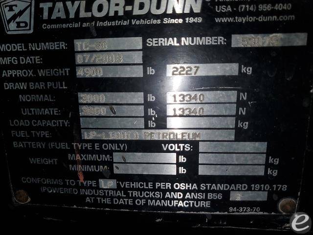  Taylor Dunn                                        TC-30/60 LP Gas Forklift - 123Forklift