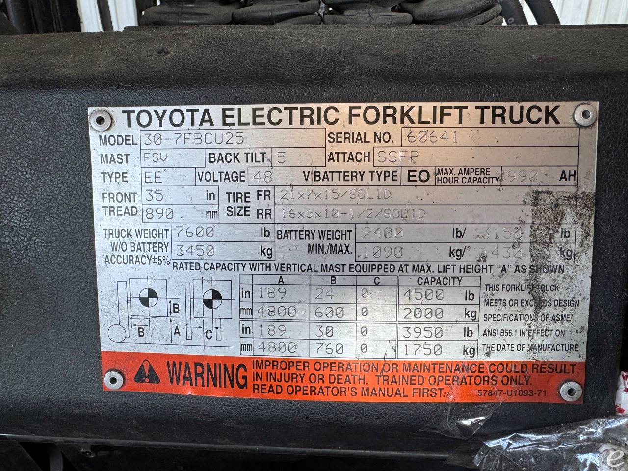 2006 Toyota 7FBCU25 Electric Forkli...