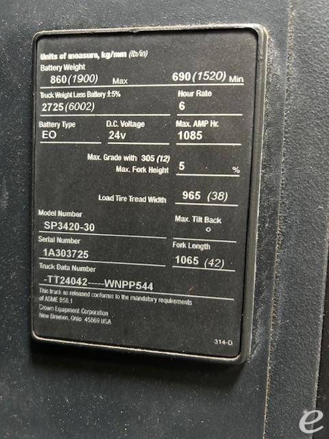 2012 Crown SP3420-30