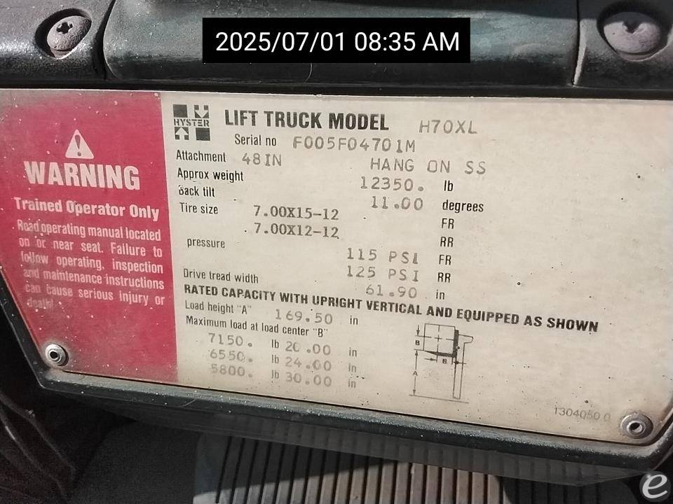 1991 Hyster H70XL