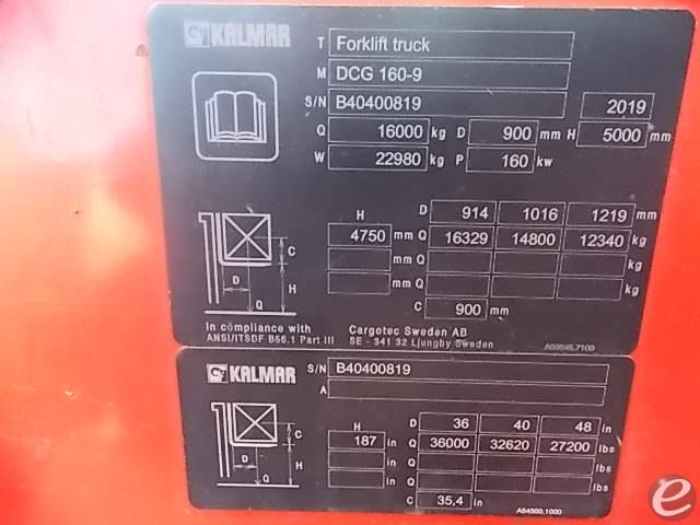 2019 Kalmar DCG160-900