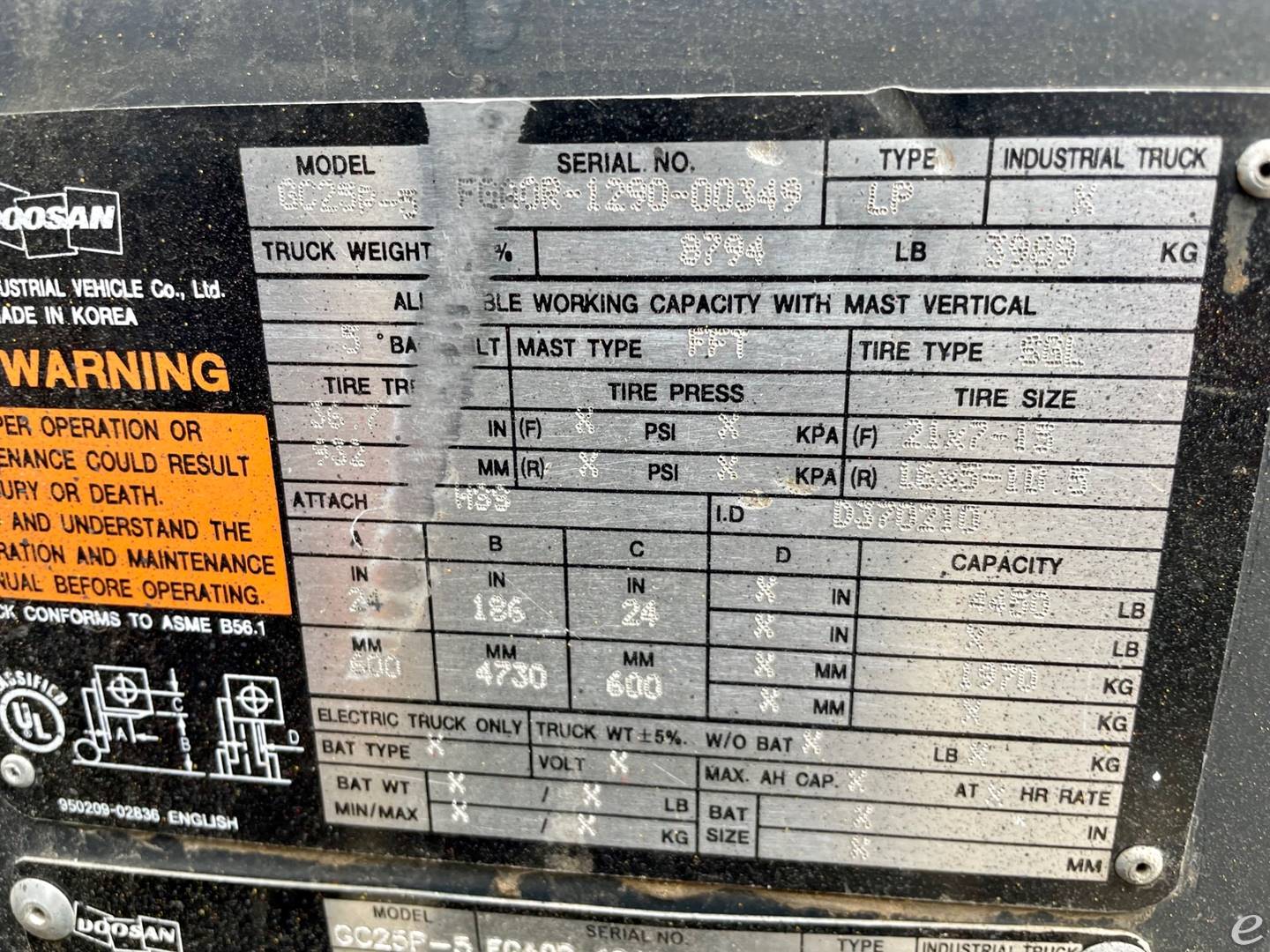 2012 Doosan GC25P-5