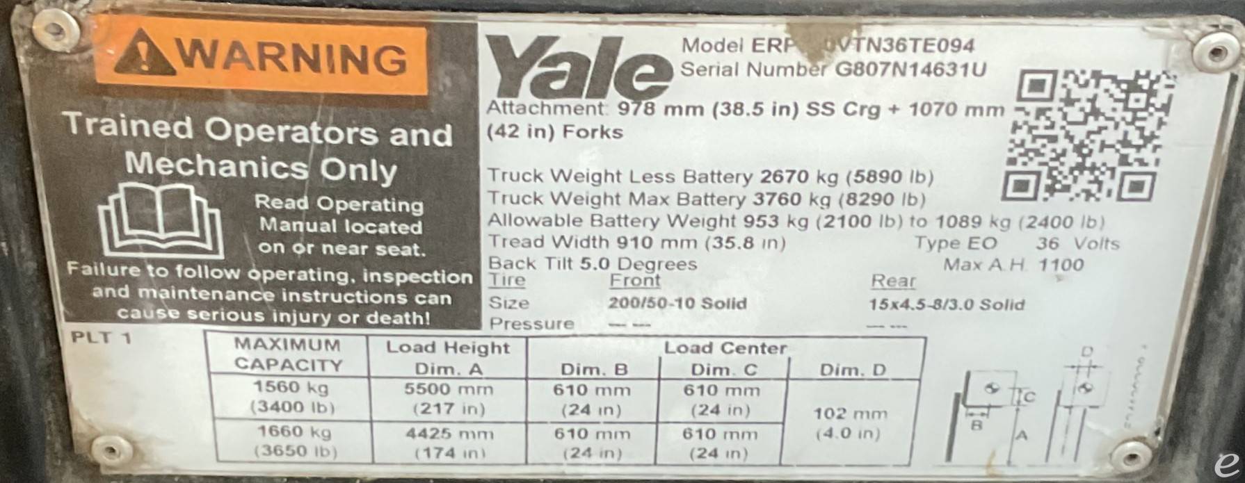 2020 Yale ERP040VT