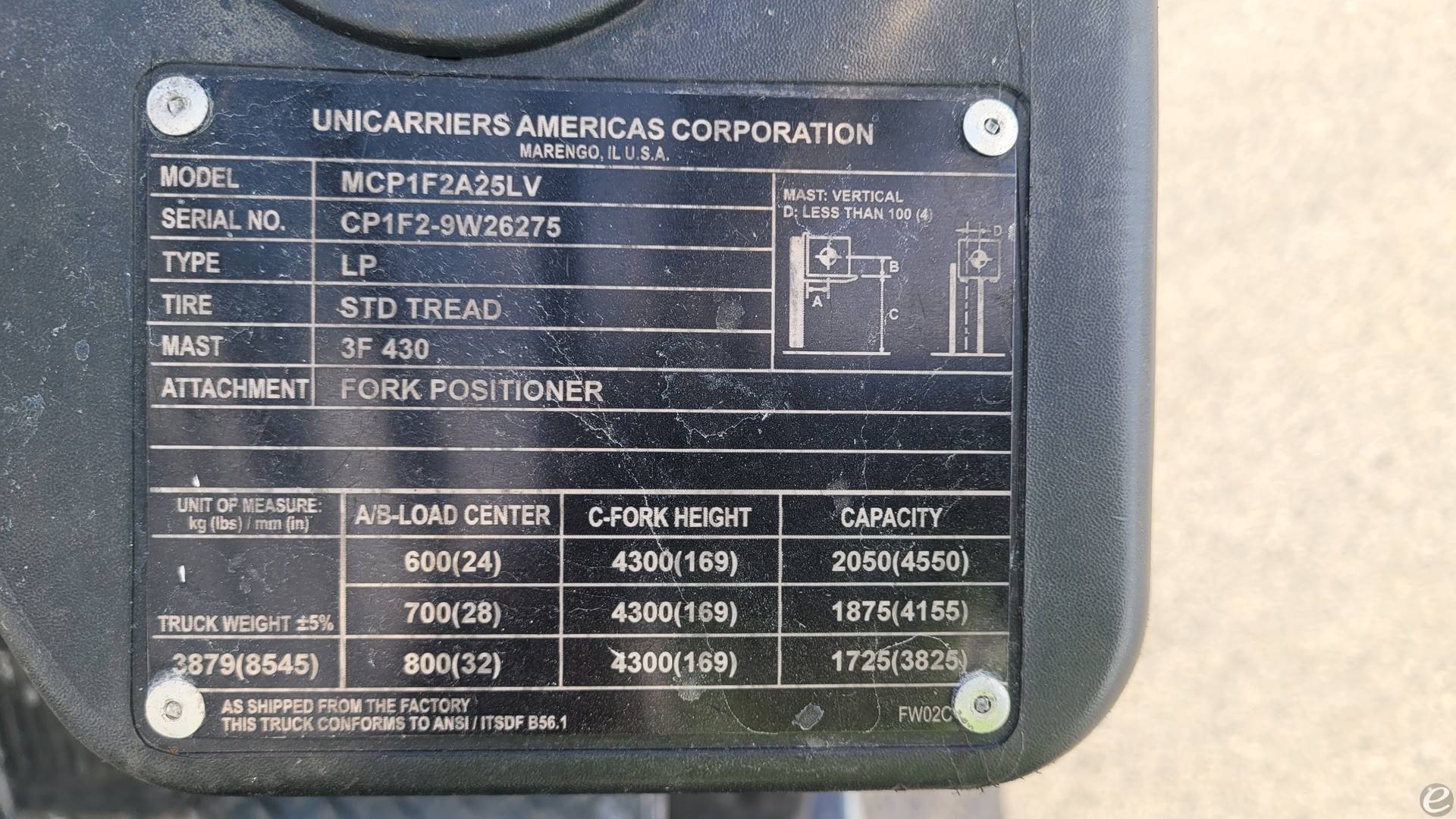 2017 Unicarriers CF50LP