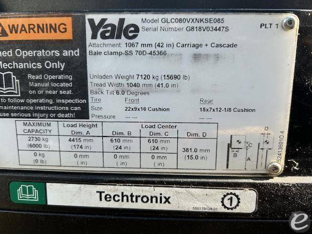 2018 Yale GLC080VX LP Gas Forklift - 123Forklift