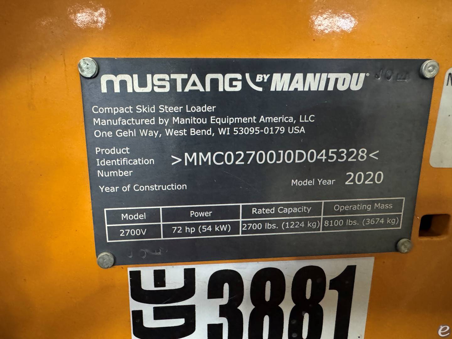 2020 Mustang 2700V