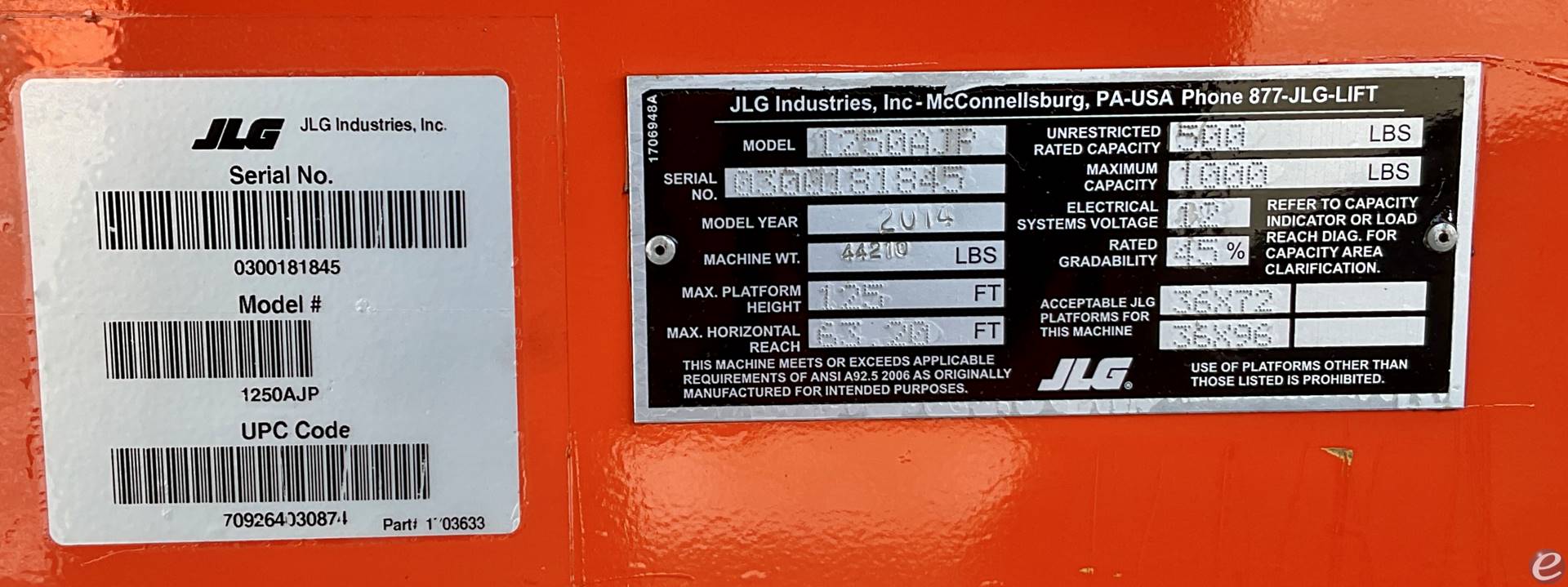 2014 JLG 1250AJP