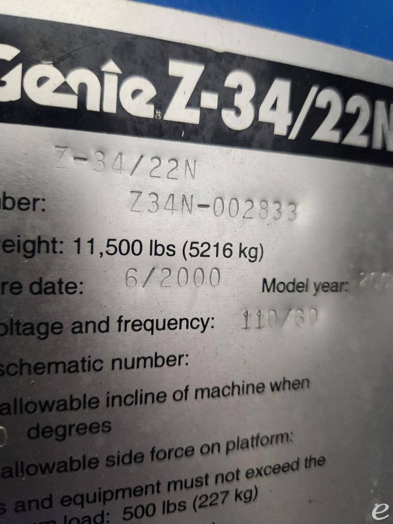 2000 Genie Z34/22N