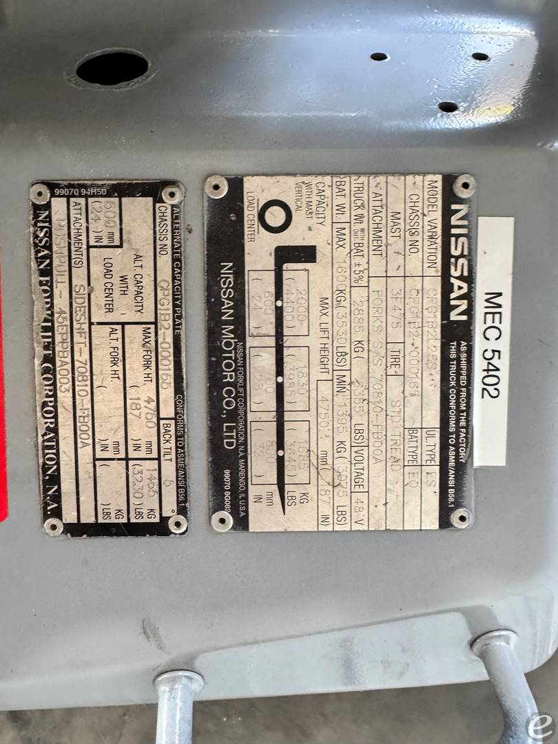 2008 Nissan CPG1B2L25S