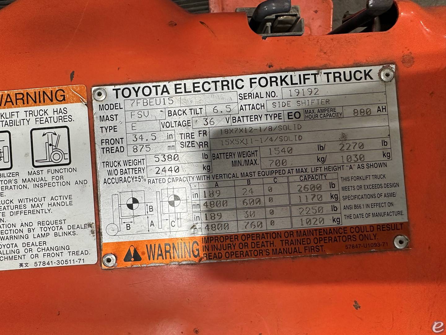 2008 Toyota 7FBEU15