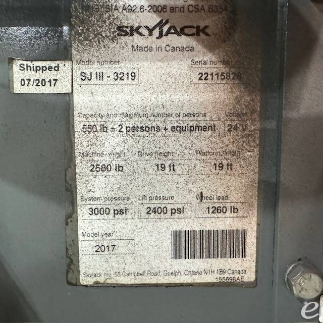2017 Skyjack SJIII3219