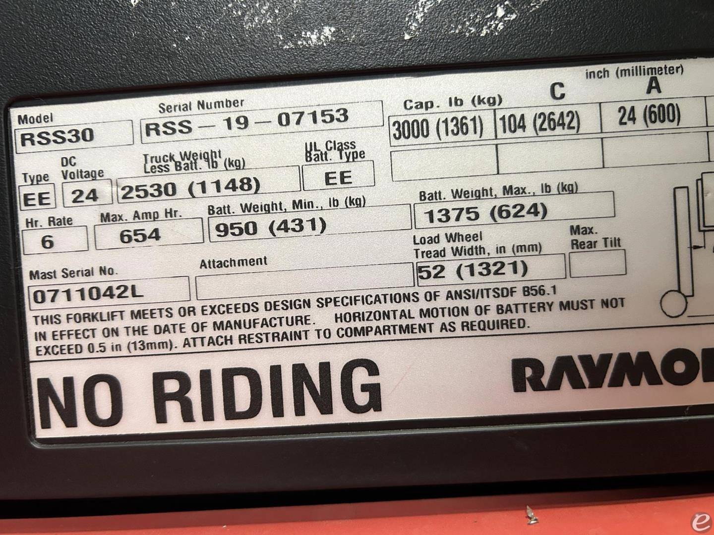 2019 Raymond RSS30
