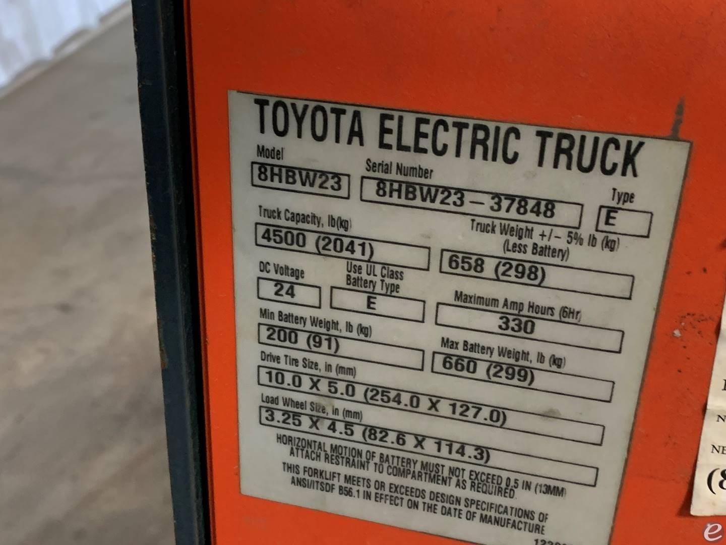 2019 Toyota 8HBW23 Electric Forklift - 123Forklift
