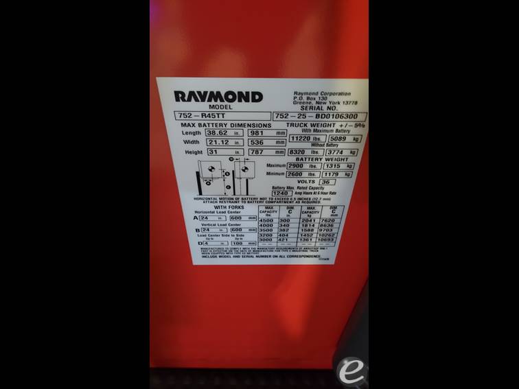 752 R45tt 2025 Electric Raymond Electric Narrow Aisle Single Reach | Eliftruck