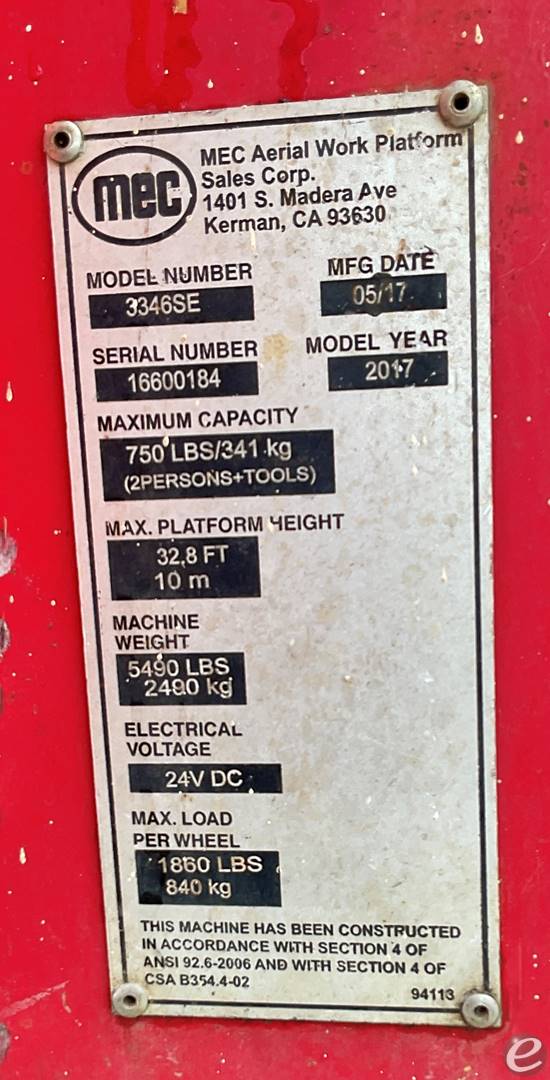 2017 MEC 3346SE
