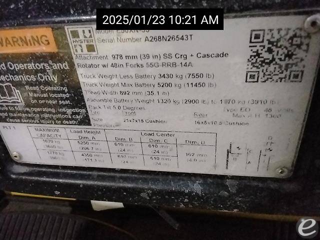 2019 Hyster E50XN Electric Forklift - 123Forklift