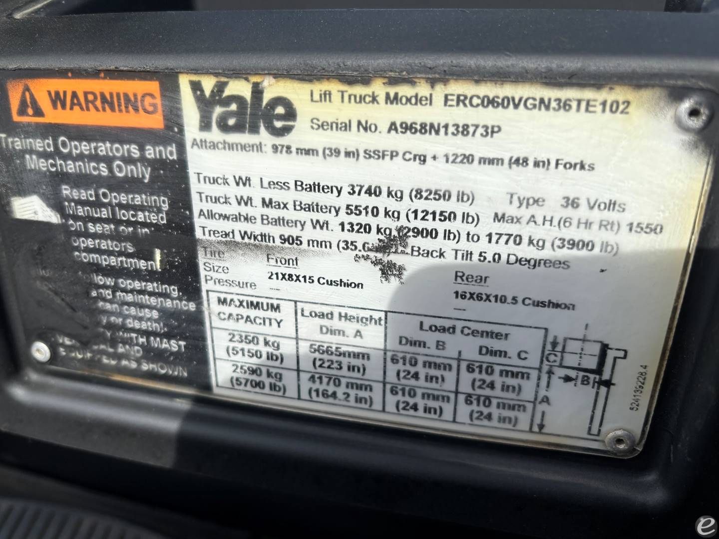 2016 Yale ERC060VGN