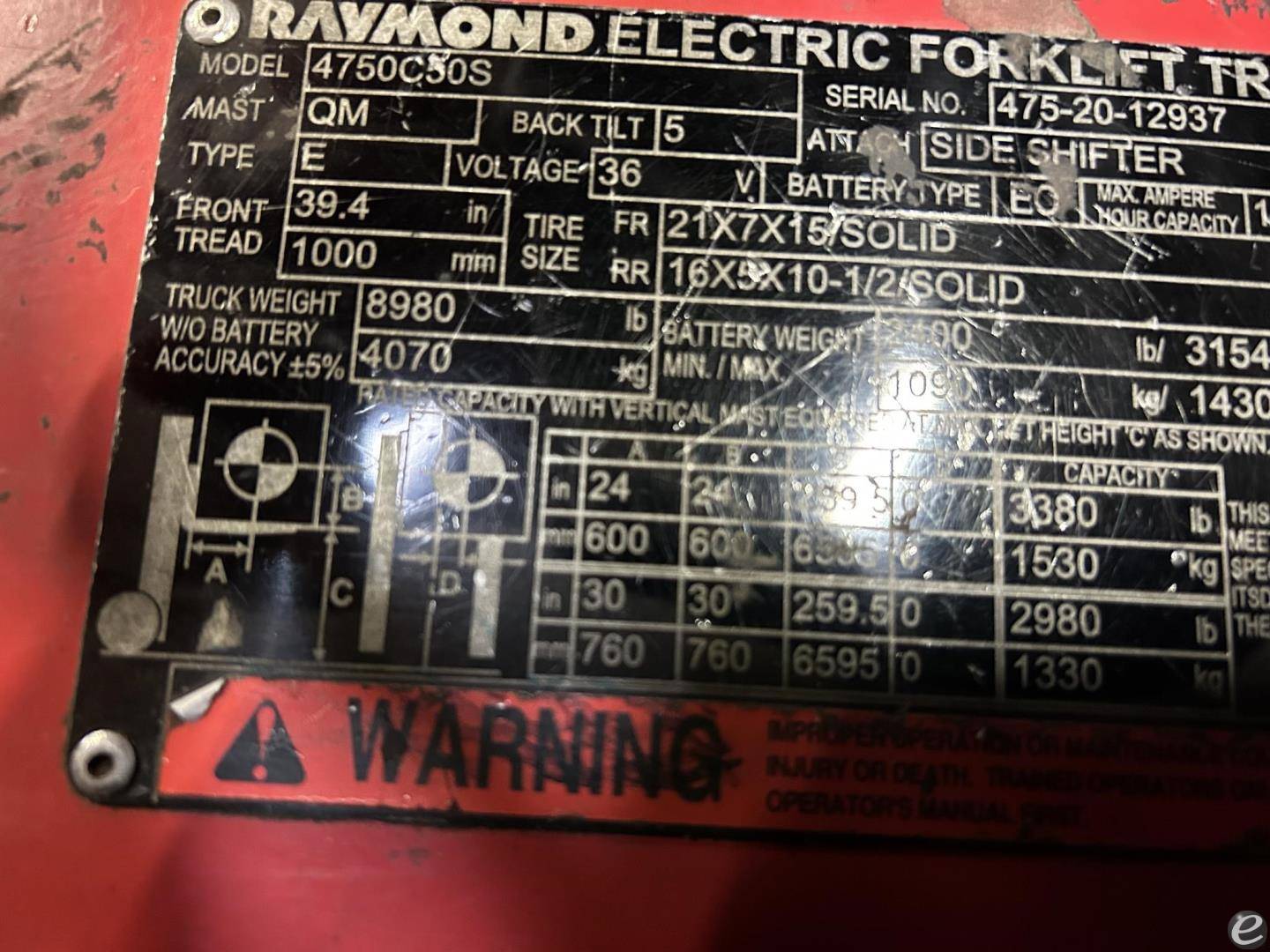 2020 Raymond 4750C50S