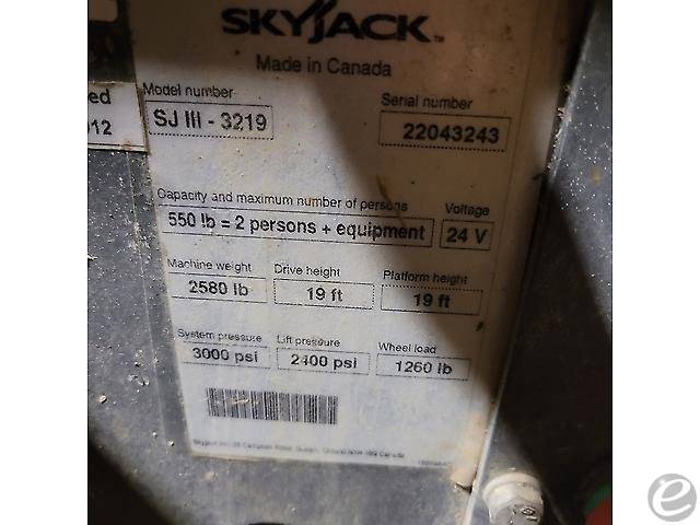 2015 Skyjack SJ-3219 Electric Scissor Lift - 123Forklift