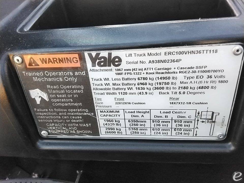 2016 Yale ERC100VHS