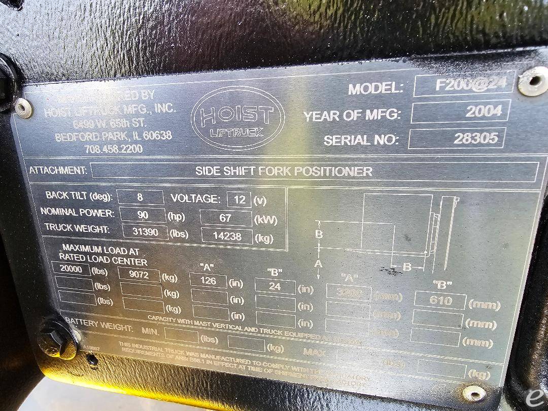 2004 Hoist Liftruck F200