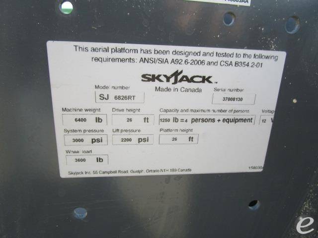 2016 Skyjack SJ6826RT