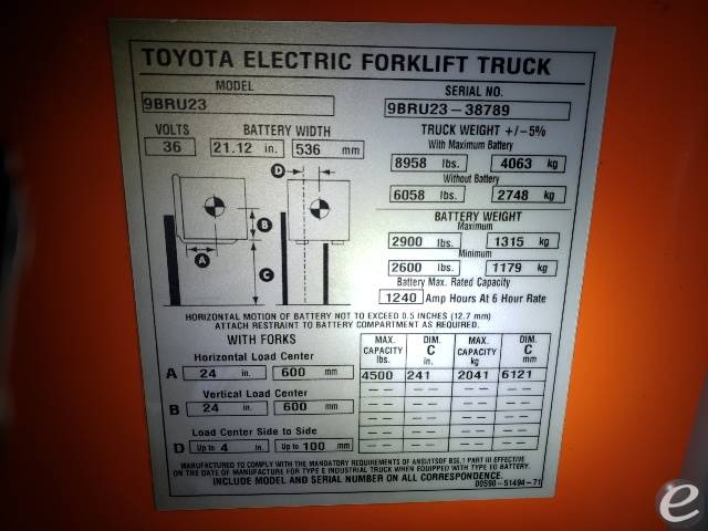 2018 Toyota 9BRU23