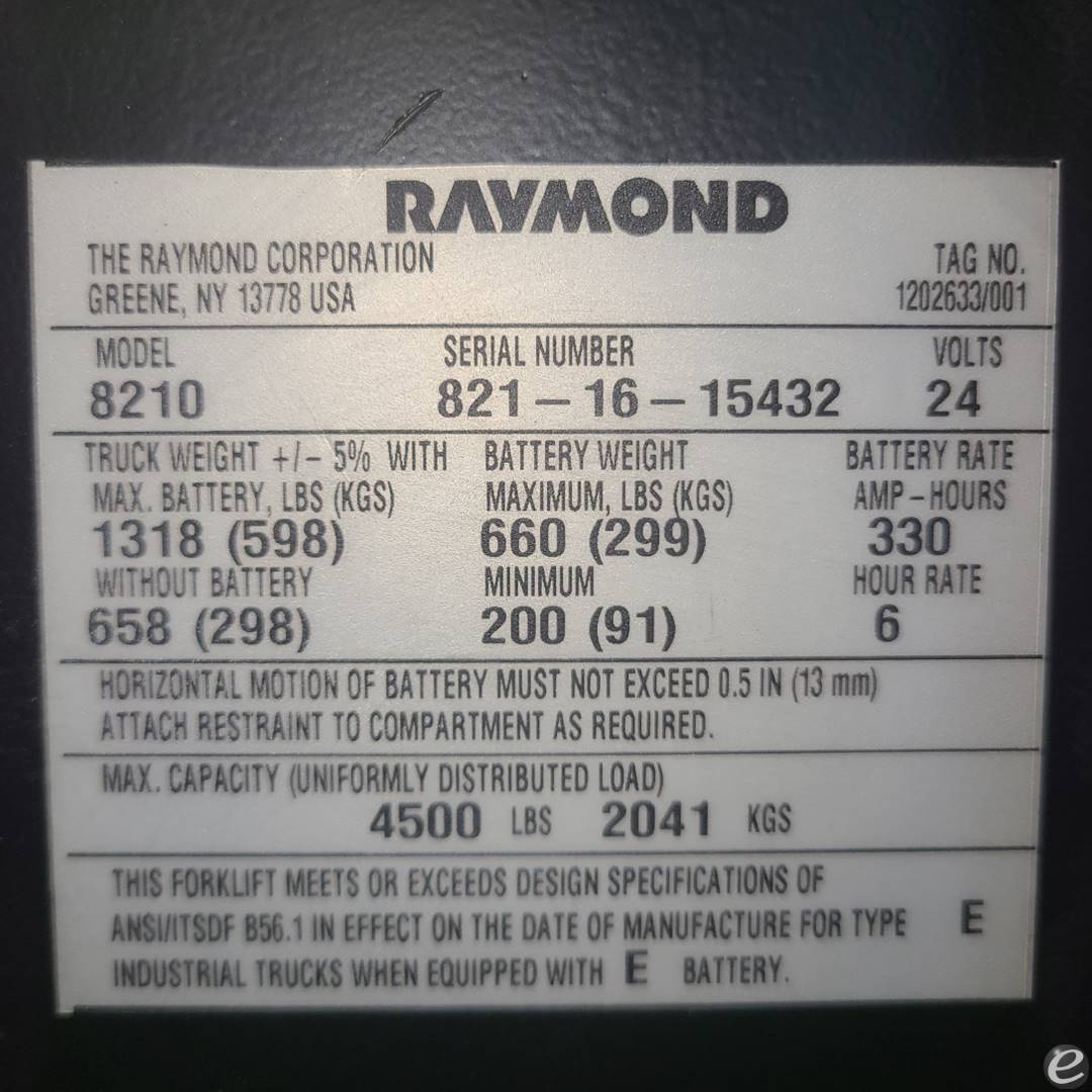 2016 Raymond 102T-F45L