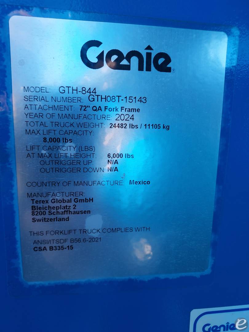 2024 Genie GTH844 Diesel Telehandlers - 123Forklift