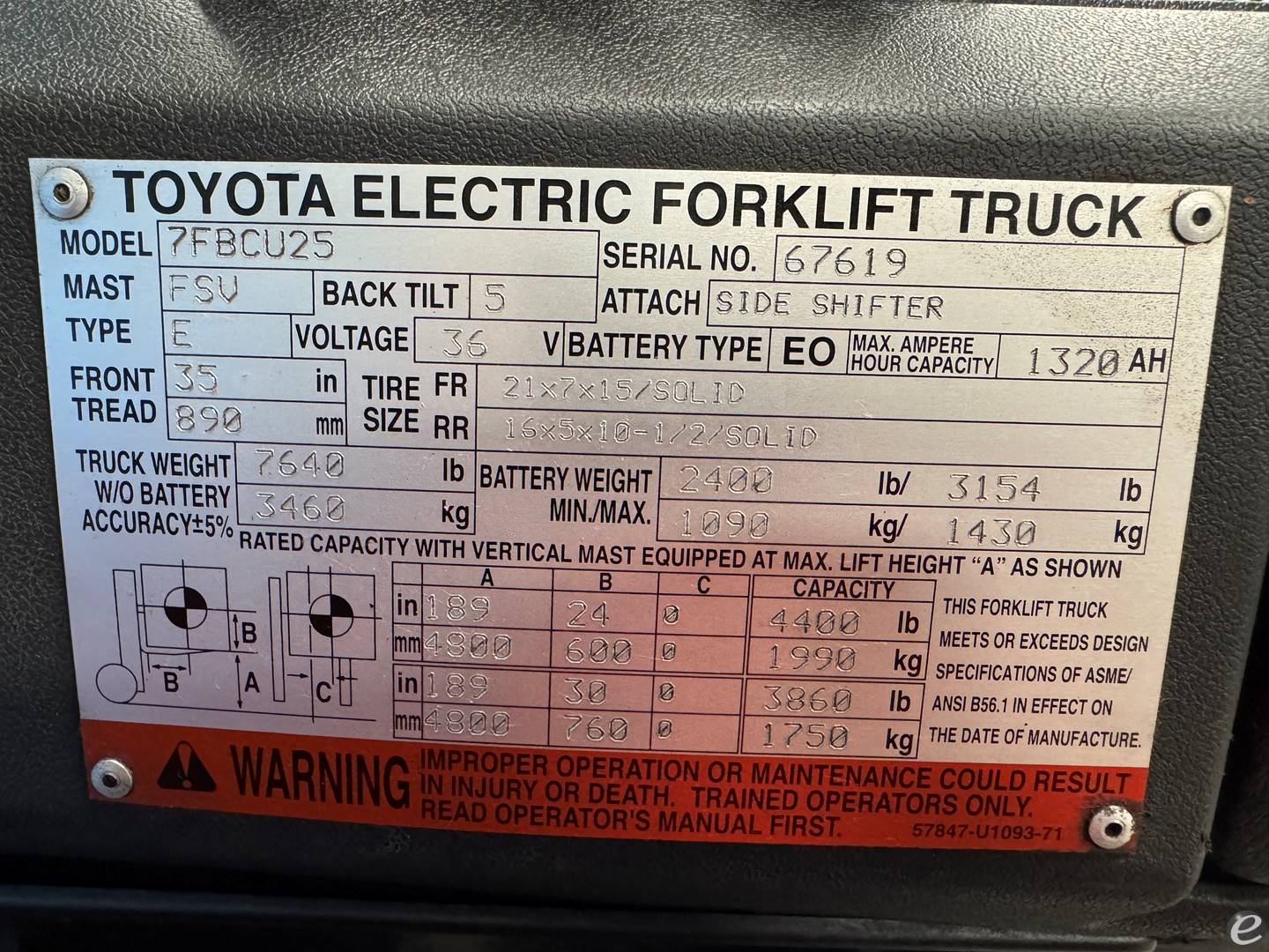 2007 Toyota 7FBCU25