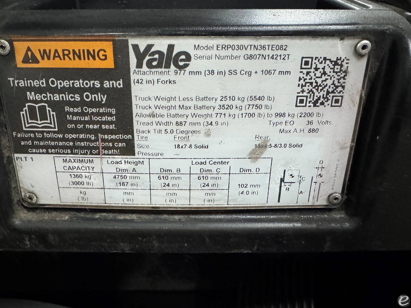 2019 Yale ERP040VT